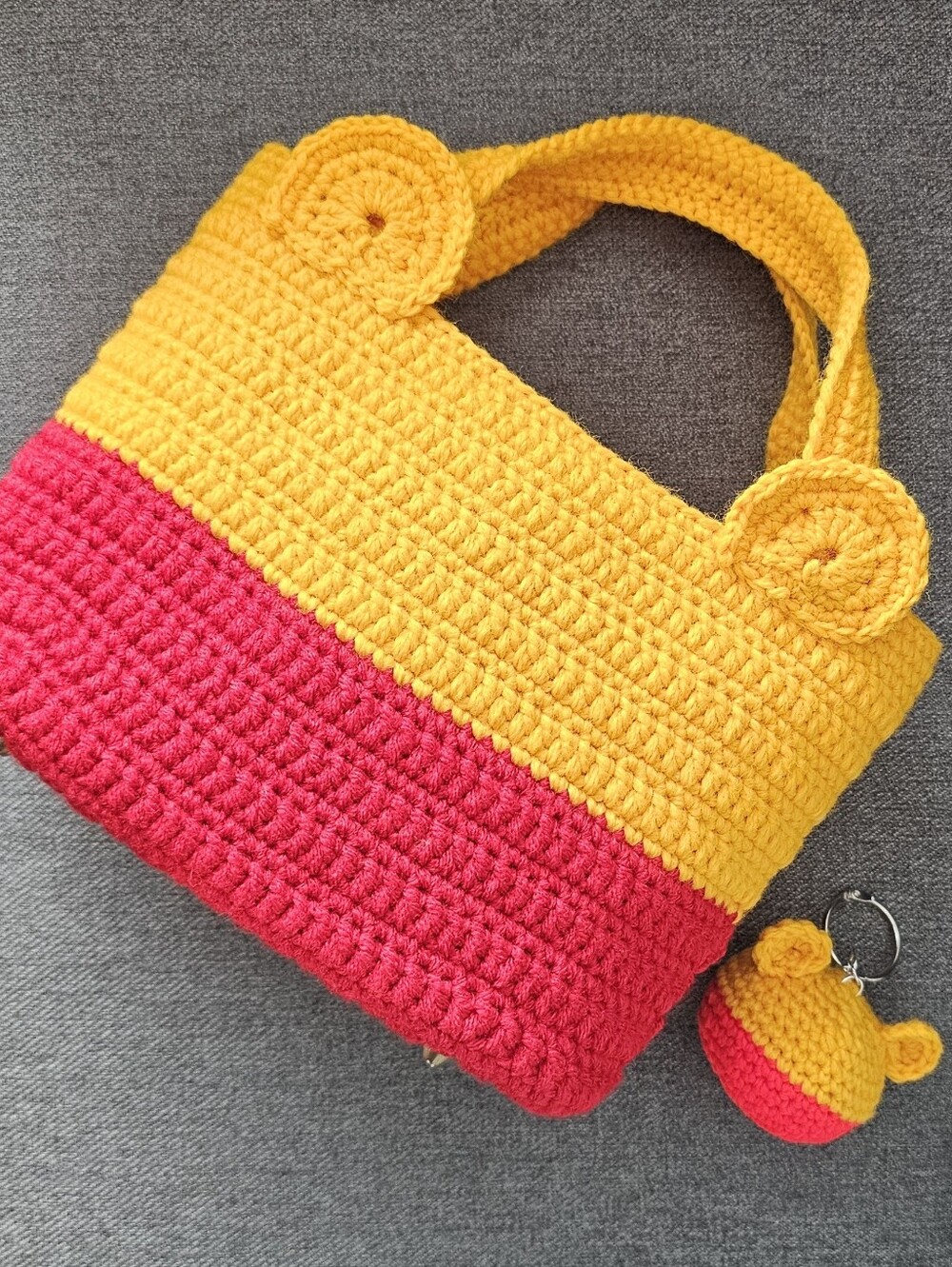 Handmade Crochet Tote Bag & Amigurumi Keychain